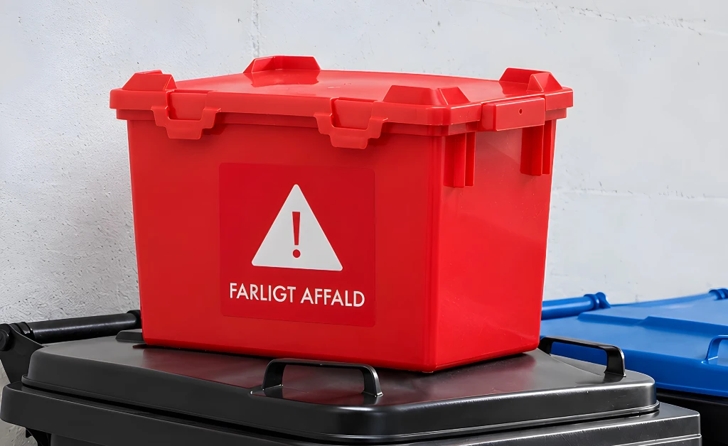 Farligt affald i sorteringsrum